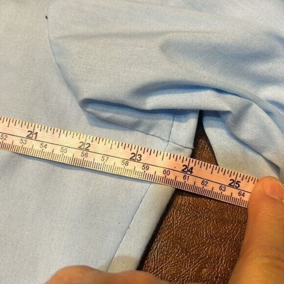 Retro Western Light Blue Shirt Black Embroidery Snap Buttons Front Pockets Size - Picture 6 of 9